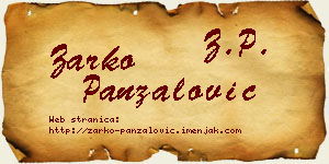 Žarko Panzalović vizit kartica